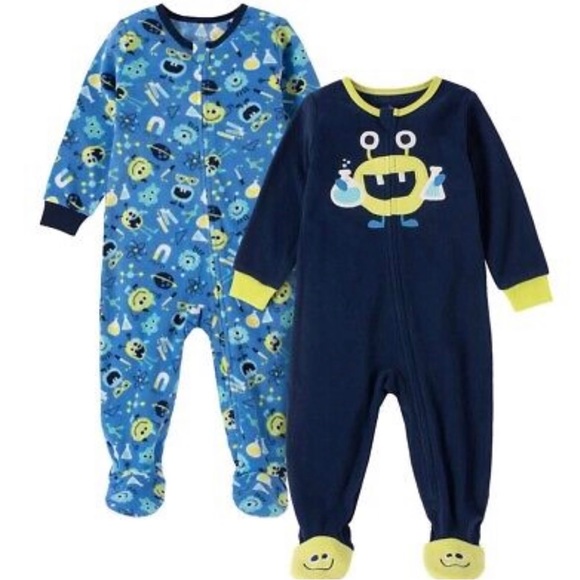 Kids Headquarters 2 PK 12 Month Flame Resistant Sleepwear footie pajamas NWT - Picture 1 of 8